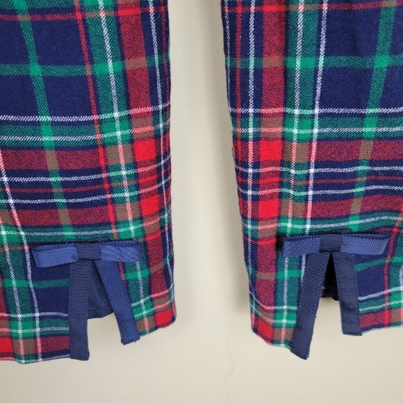 Vineyard Vines Tartan Plaid Wool Ankle Pants Preppy Holiday Check Straight Leg - Picture 3 of 13